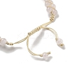 Natural Rose Quartz Braided Round Bead Bracelets BJEW-K251-06E-4