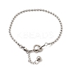 304 Stainless Steel Ball Chain Bracelets for Women BJEW-D407-04P-1