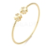Clear Cubic Zirconia Open Cuff Bangle BJEW-G737-01G-05-4