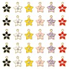 30Pcs 6 Colors Flower Alloy Enamel Pendants ENAM-CJ0006-21-1