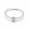 Anti-Tarnish Rhodium Plated 925 Sterling Silver Finger Design Ring Mounts Fittings with Pearl Seat STER-E060-15P-4