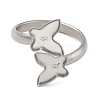 304 Stainless Steel Cuff Rings Components STAS-K279-02C-P-2
