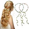 2Pcs 2 Colors Polyester Artificial Rose Garland Headbands Hair Vine AJEW-CP0008-26C-1