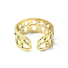 Ion Plating(IP) 304 Stainless Steel Star Open Cuff Ring RJEW-L109-028G-3