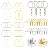 DIY Hexagon/TeardropOval/Triangle Brass Dangle Earring Jewelry Making Kits DIY-FS0007-62-1