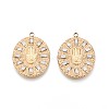 304 Stainless Steel Micro Pave Cubic Zirconia Pendants STAS-N109-205G-1