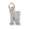 Initial Letter Brass with Cubic Zirconia Charms KK-Q814-26N-P-1