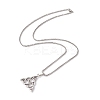 Alloy Trinity Knot Wish Knot Pendant Necklace with 201 Stainless Steel Box Chains LS-NJEW-E016-13AS-2