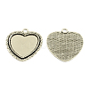 Tibetan Style Alloy Heart Tray Cabochon Settings TIBE-5487-AS-LF-1