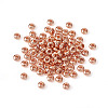 100Pcs Brass Flat Round Spacer Beads KK-MP0001-01-2