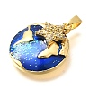 Rack Plating Brass Micro Pave Cubic Zirconia Pendants KK-M309-19G-2