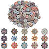 200Pcs Printed Wood Buttons WOOD-GF0002-31-1