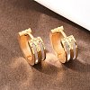 Stripe 304 Stainless Steel Shell Hoop Earrings for Women EJEW-L307-11G-3