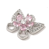 Brass Micro Pave Clear Cubic Zirconia Charms LS-KK-G499-08P-2