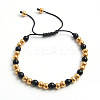 Adjustable Electroplate Titanium 304 Stainless Steel Beads Braided Bead Bracelets for Women Men DG2907-9-1
