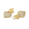 Brass Micro Pave Clear Cubic Zirconia Pendants KK-E068-VA301-2-2