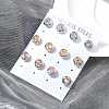 Ion Plating(IP) 304 Stainless Steel Flat Round Stud Earrings EJEW-C099-16C-1
