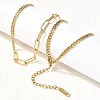 304 Stainless Steel Half Paperclip Chain & Twisted Chain Necklaces for Women NJEW-Z091-11G-3