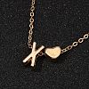 Alloy Letter Heart Pendant Necklaces for Women NJEW-FS0001-09X-1