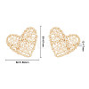Heart Rattan Balls AJEW-CJ0001-12-2