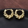 Twist Ring Rack Plating Brass Hoop Earring for Women EJEW-H091-14G-4
