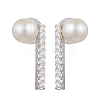 Natural Pearl Ear Studs EJEW-P286-18P-1