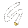 304 Stainless Steel Double-Sided Magnetic Heart Pendant Paperclip Chain Necklaces LS-NJEW-U028-02G-4