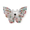Butterfly Zinc Alloy Rhinestone Brooches for Backpack Clothes JEWB-S027-04C-1