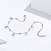 925 Sterling Silver Charm Anklets AJEW-FF0001-01-3
