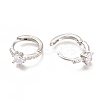 Brass Micro Pave Clear Cubic Zirconia Huggie Hoop Earrings ZIRC-H102-13P-3