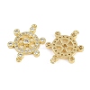 Brass Pave Clear Cubic Zirconia Helm Connector Charms KK-C114-11G-2
