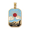 Ion Plating(IP) 304 Stainless Steel Enamel Pendants STAS-Q003-01G-08-1