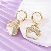 Brass Clear Cubic Zirconia Hoop Earrings LS-EJEW-Q042-03B-G-3