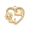 Brass Micro Pave Cubic Zirconia Pendants KK-C096-11G-1