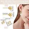 20Pcs 304 Stainless Steel Round Post Stud Earring Findings STAS-BBC0004-76-2