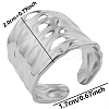 Non-Tarnish 304 Stainless Steel Open Cuff Ring PW-WG28504-01-1