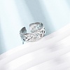 304 Stainless Steel Criss Cross Cuff Rings RJEW-G368-01P-2