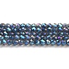 Electroplate Transparent Glass Beads Strands GLAA-H021-01B-FR05-2