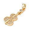 Brass Micro Pave Clear Cubic Zirconia Pendants KK-C249-02G-2