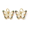 Rack Plating Brass with Cubic Zirconia Enamel Charms KK-B076-06G-1
