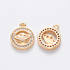 Brass Micro Pave Cubic Zirconia Charms KK-T049-046G-NF-2