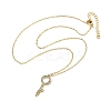 Brass Micro Pave Cubic Zirconia Ring Key Pendant Necklaces for Women NJEW-R027-03G-03-4