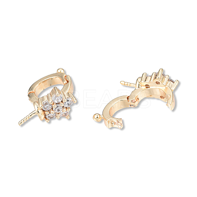 Brass Pave Cubic Zirconia Peg Bails KK-N232-201LG-1