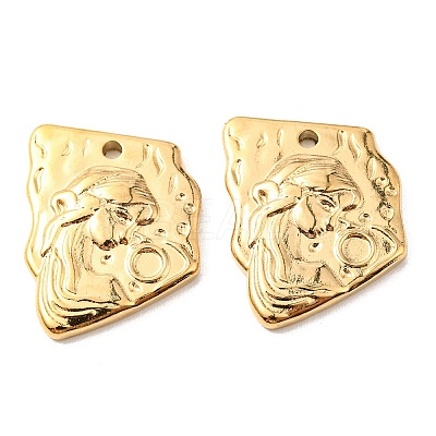 PVD Vacuum Plating 304 Stainless Steel Pendant Cabochon Settings STAS-F287-43G-1