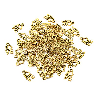 For Valentine's Day Tibetan Style Alloy Antique Golden Charms GLF0299Y-1