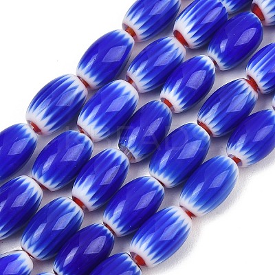 Handmade Millefiori Glass Oval Beads Strands LK-Z001-02B-05-1