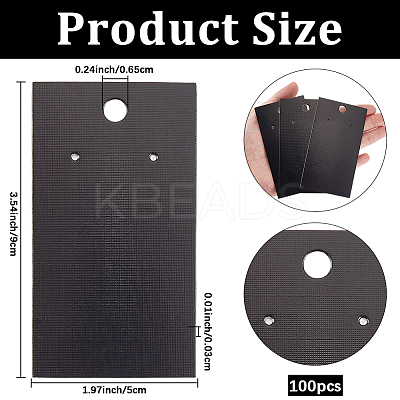 100Pcs Rectangle Paper Jewelry Display Cards CDIS-SP0001-19-1