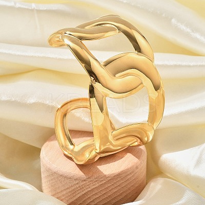 304 Stainless Steel Cuff Bangles for Women BJEW-B108-09G-1
