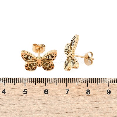 304 Stainless Steel Stud Earrings EJEW-M070-15G-1