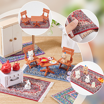 6Pcs 6 Styles Mini Cloth Turkey-Persia Carpet DIY-OC0012-26-1